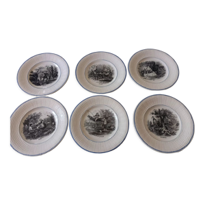 6 assiettes dessert digouin sarreguemines