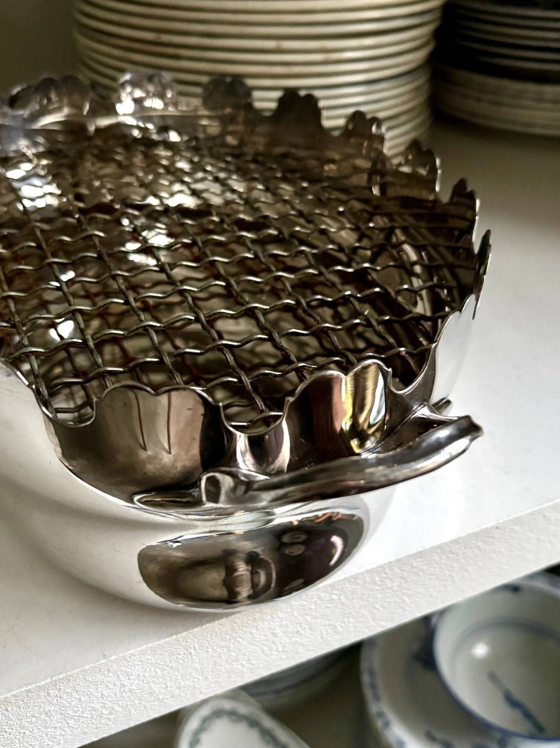 Glass cooler, silver-plated metal bottle