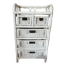 White rattan chest of drawers
