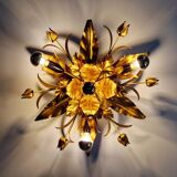 Italian ceiling light in gold-tone metal, 1970s