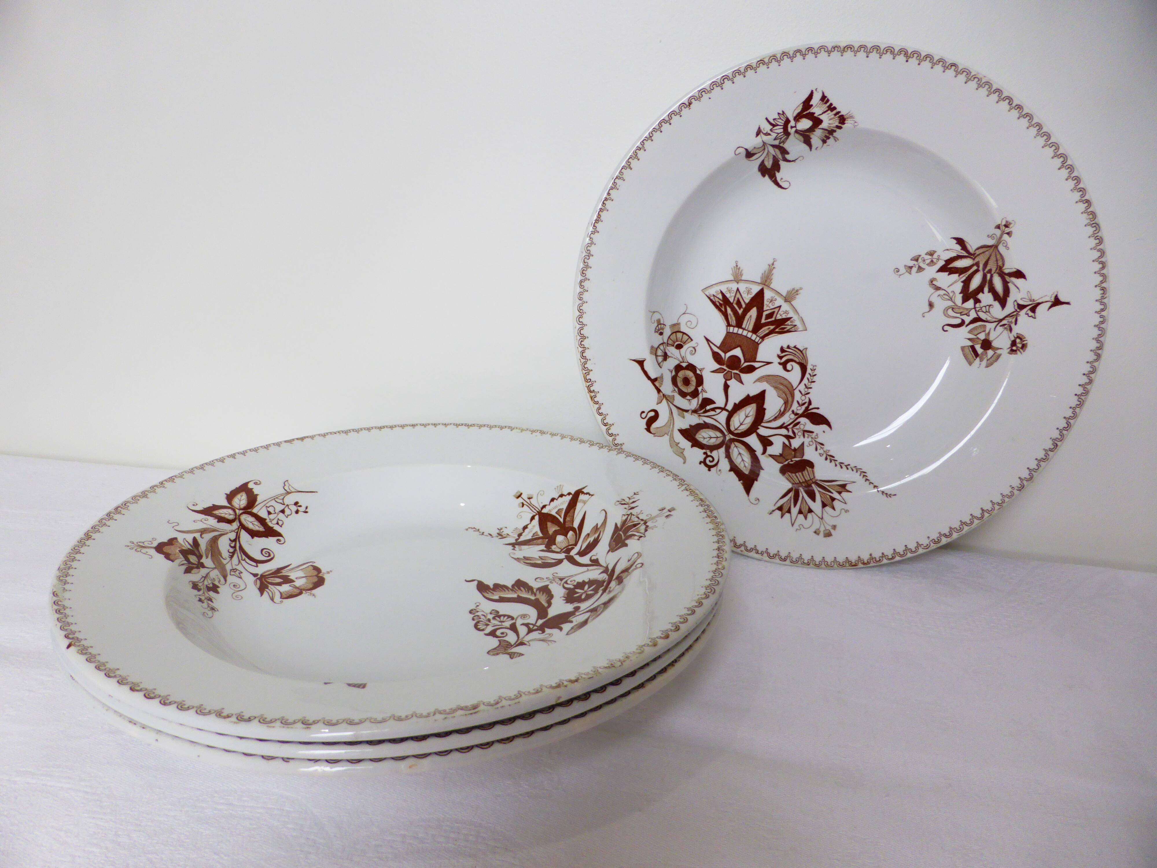 4 assiettes creuses vintage de Sarreguemines modèle Danois 210429