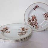 4 assiettes creuses vintage de Sarreguemines modèle Danois 210429