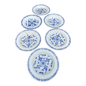 Set of six hollow plates of the Minton faience factory Gower model late XIX / early XXth