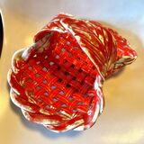 Red woven ceramic basket