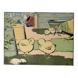Old humorous satirical illustration of animals (chicks) - 1930