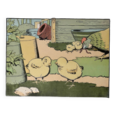 Old humorous satirical illustration of animals (chicks) - 1930