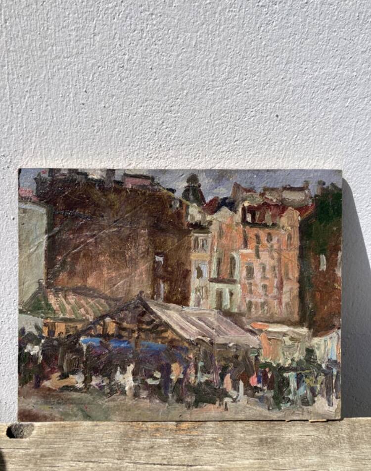 Place de Clichy Paris impressionist oil painting