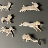 6 various animal-shaped metal knife holders