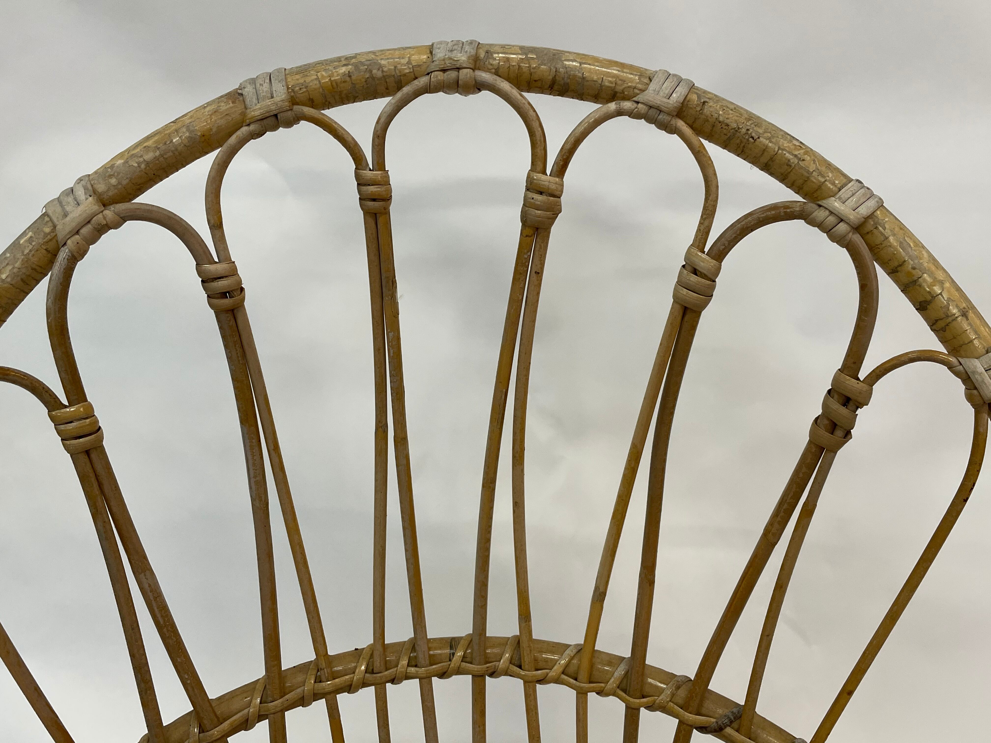 Vintage rattan chair by Dirk van Sliedregt Rohe Noordwolde 1960 in the Netherlands