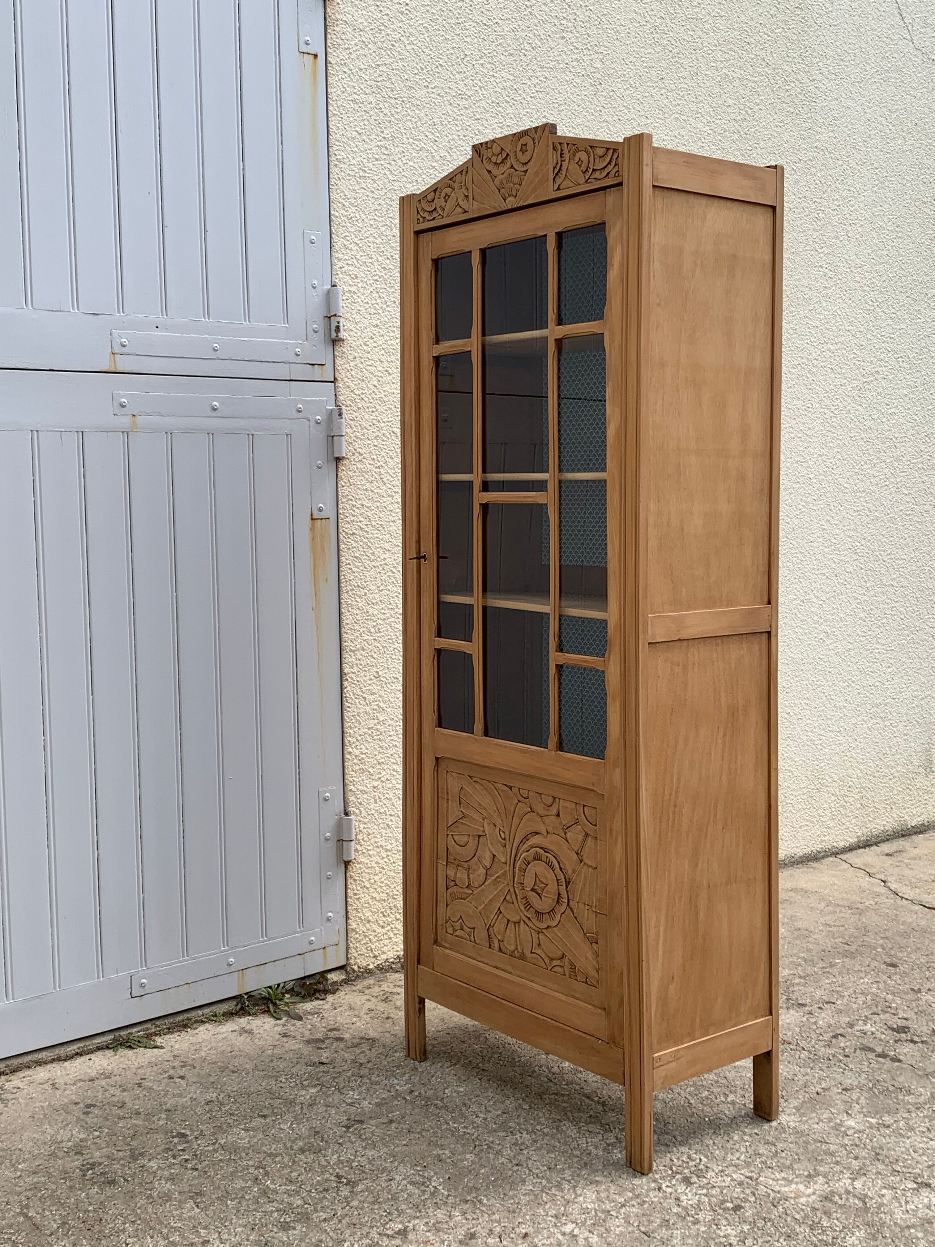 Art deco glass-glazed parisian wardrobe