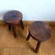 Pair of brutalist tripod stools