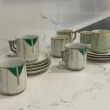 Ensemble de tasses et sous-tasses Art déco