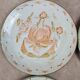 Set of 6 handmade flat plates signed by Maïté – hand-painted designs