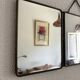 Vintage 1930s triptych mirror barber nickel-plated green crocodile effect.