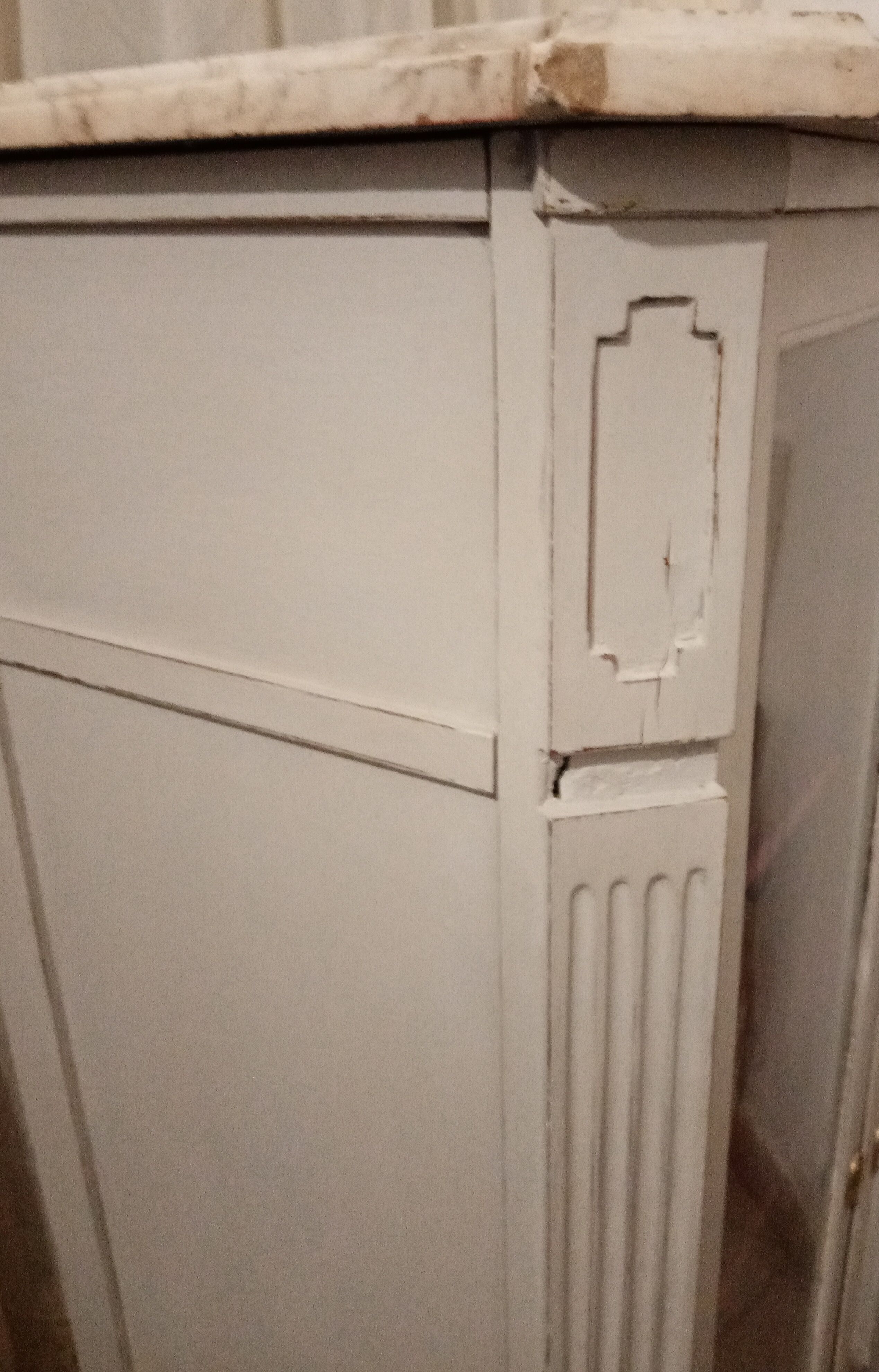 Silver library patina 2 doors on marble 147 x 81 cm