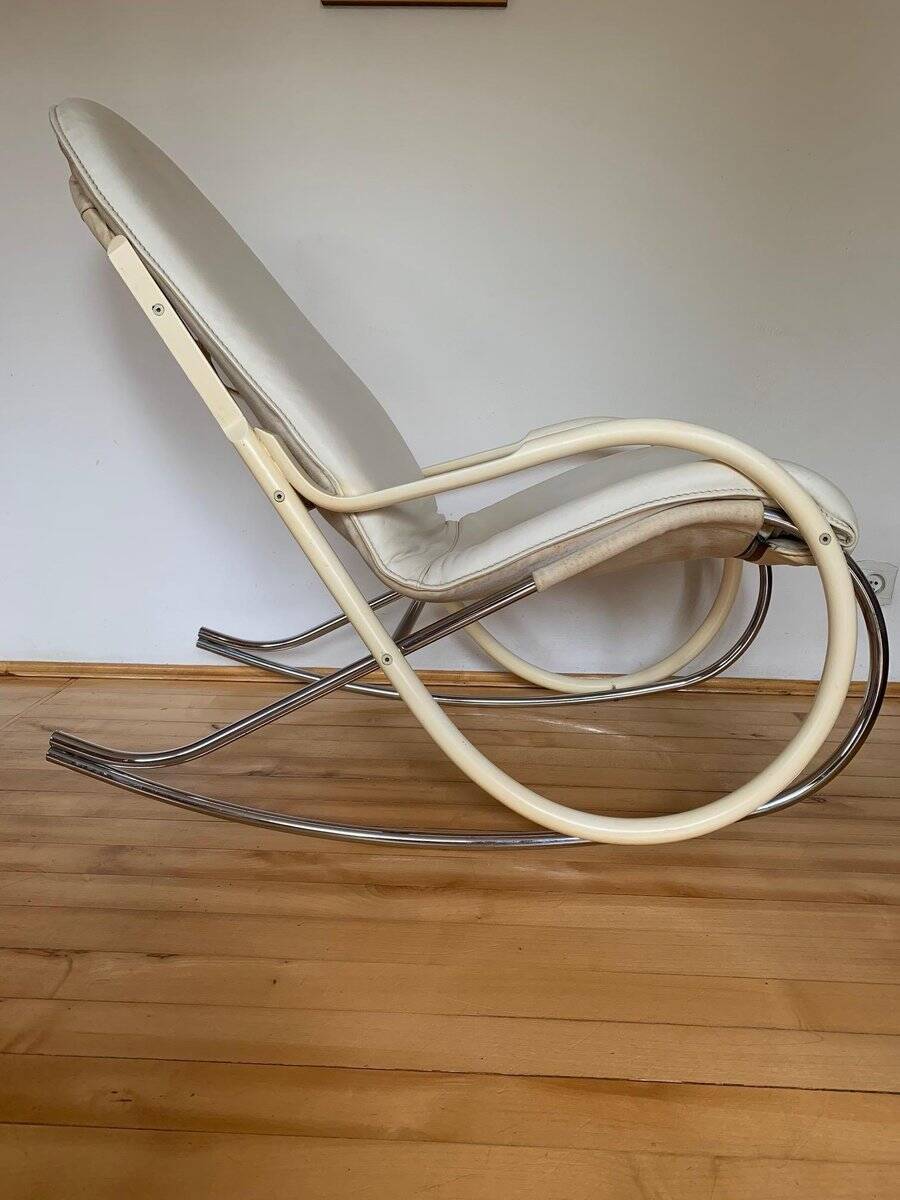 Vintage Swiss rocking chair by Paul Tuttle for Strässle, 1970s