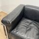 Fauteuil LC2 en cuir noir avec cadre chromé par Le Corbusier pour Cassina, 1965