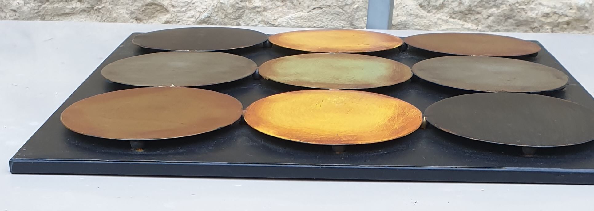 Set of 4 vintage metallic wall decorations