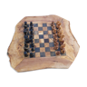 Jeux d'échecs rustique en bois d'olivier naturel