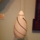 Corep pendant lamp, white opaline with spiral decoration - 70s