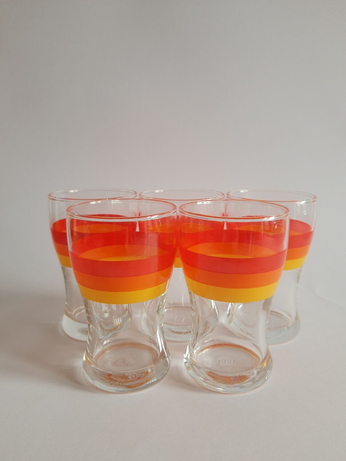 Set of 5 glasses with advertising aperitifs Vabé 1970 vintage