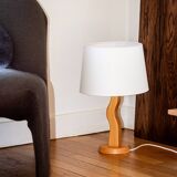 Pied de lampe de forme organique en pin, Années 80
