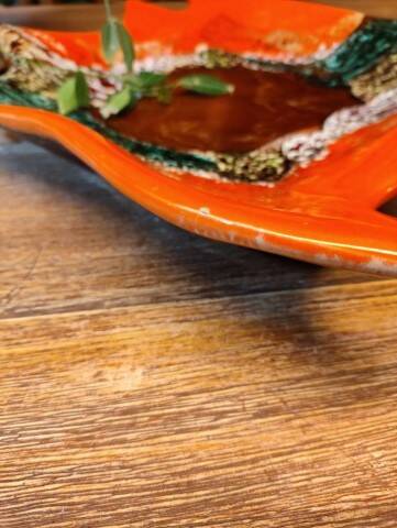 Vallauris Tray/Cup in Orange and Brown Gradient