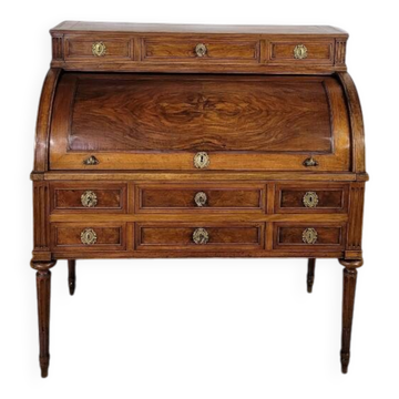 Bureau à cylindre époque Louis XVI en noyer