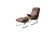 Vintage swing armchair and stool in leather by reinhold adolf for cor, 1970s, set of 2