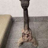 Pair of andirons from the high period with Gothic female heads.