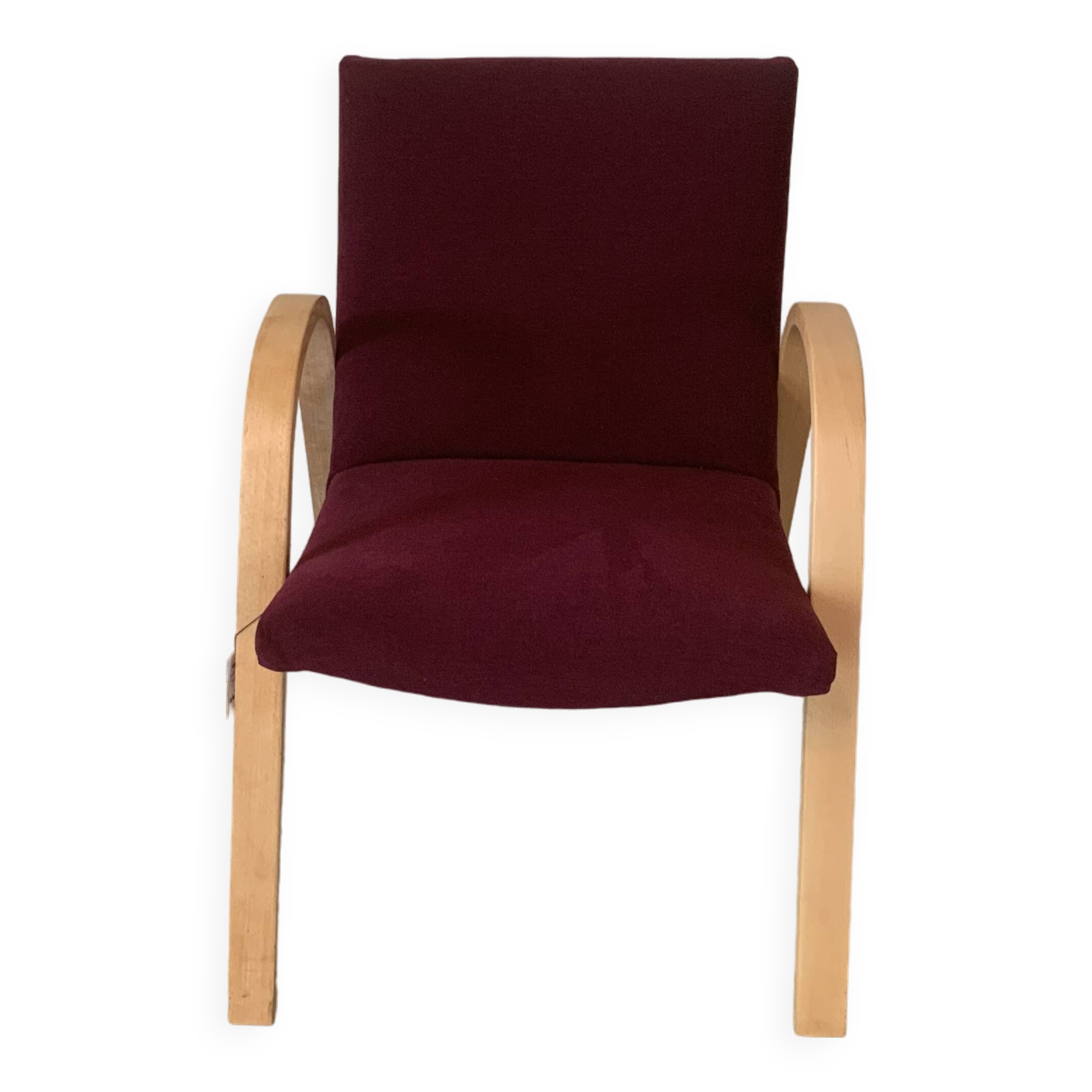 Vintage armchair from 1959 Baumann 280 Restored Amara Aubergine color