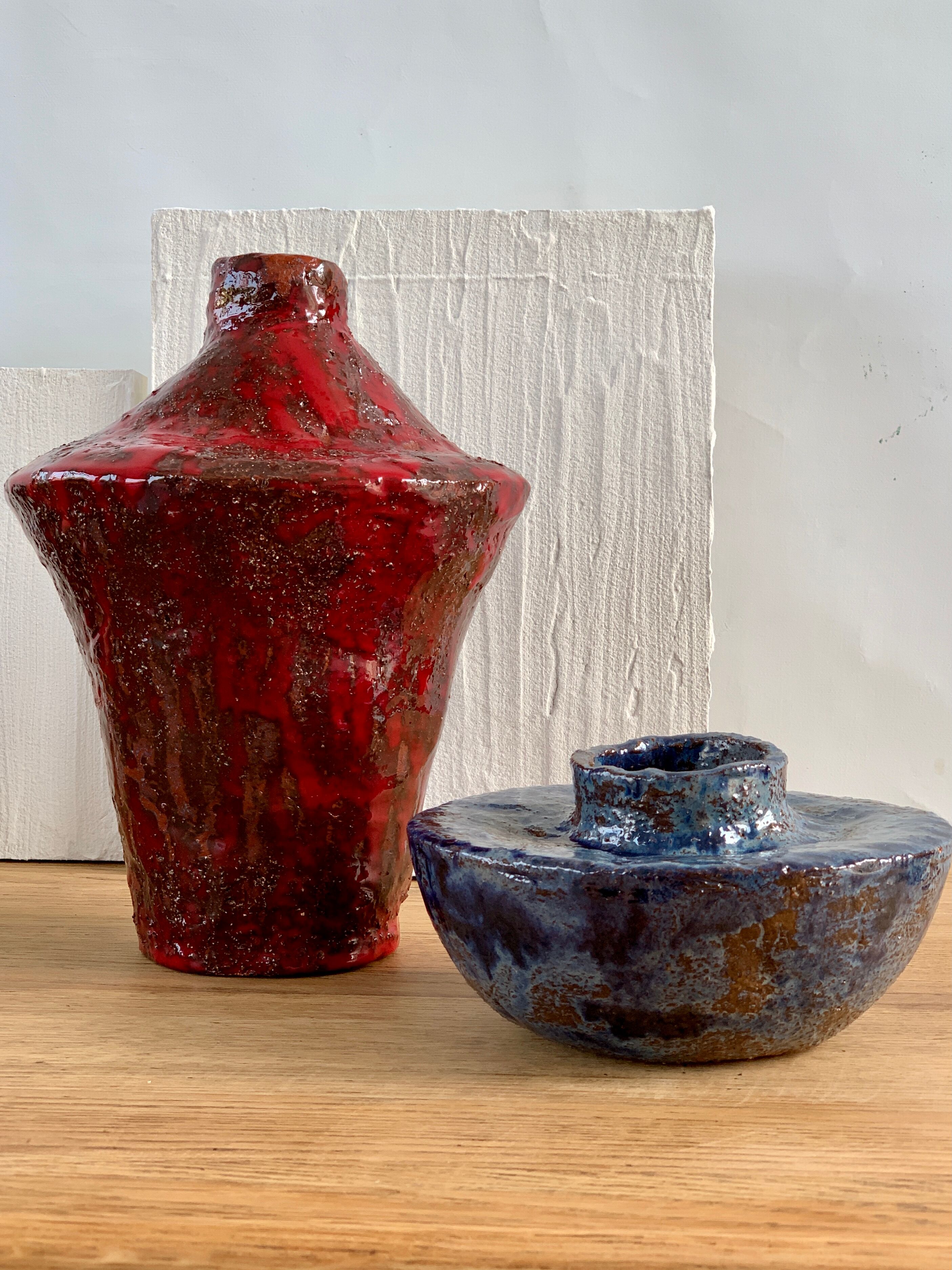 Lot 2 ceramic vases, circa 1970
