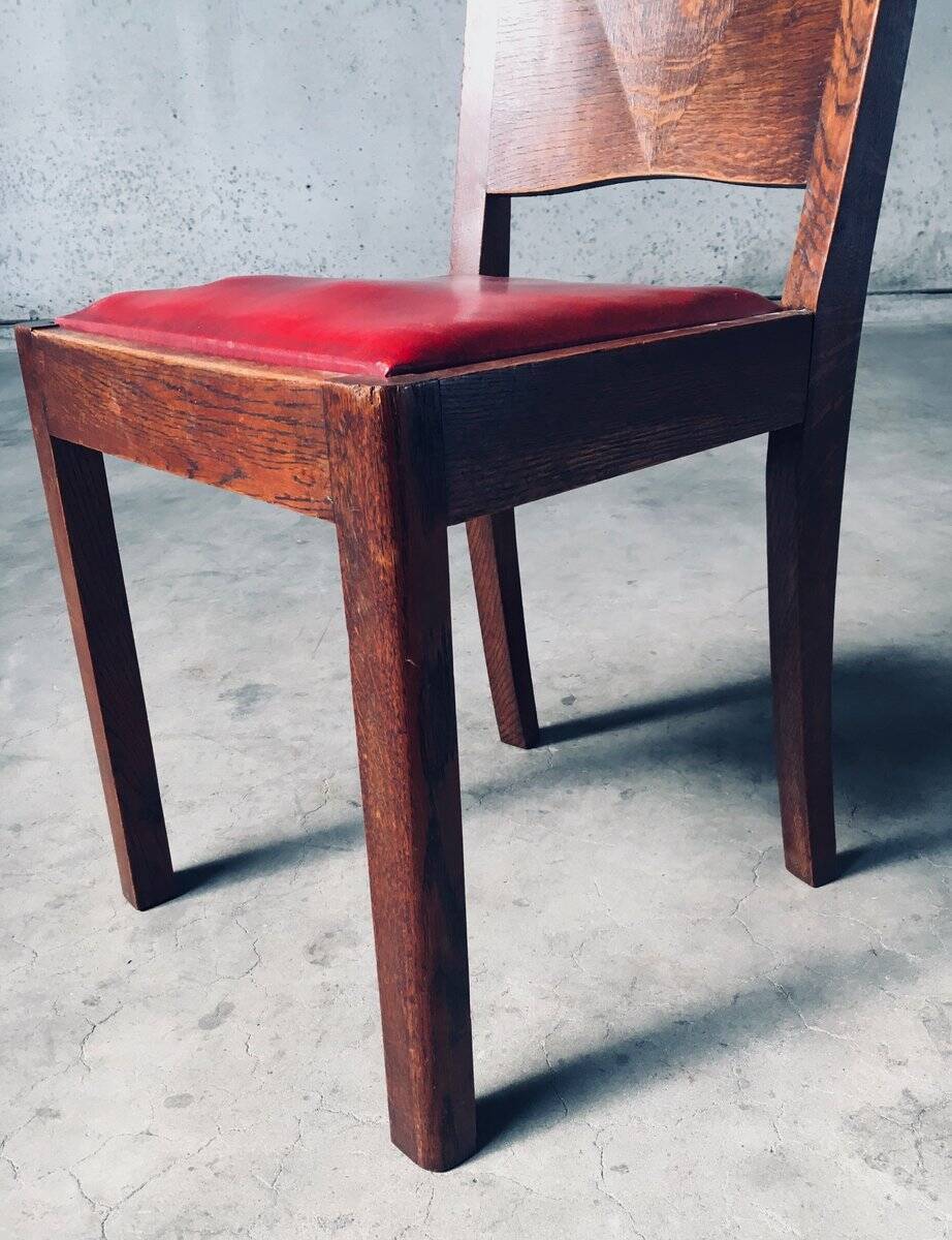 Art Deco Dining Chair Set, Belgium, 1920s, Set of 4