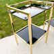 Pair of bedside tables or side tables, Hollywood Regency style,