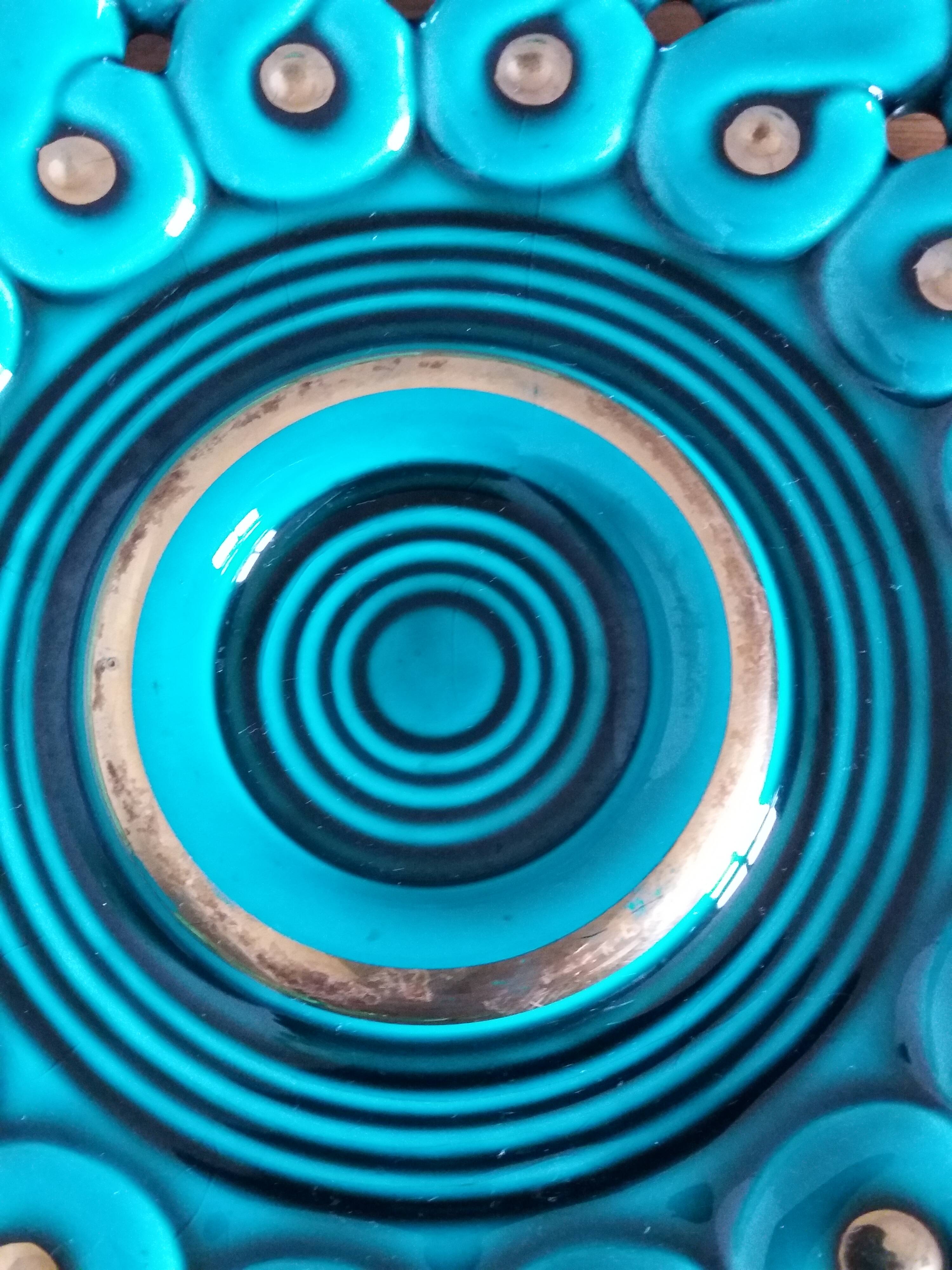 Verceram fruit bowl emerald green slip 37cm