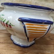 Old serving dish, vegetable dish, soup tureen without lid, flower decoration