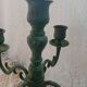 Antique green wrought iron chandelier