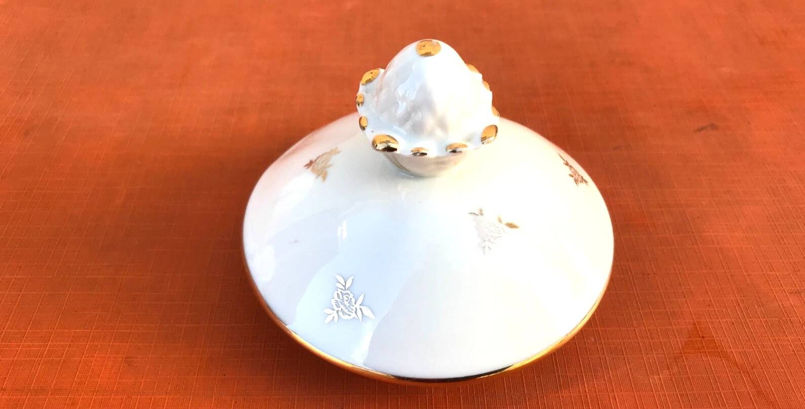 1920s Porcelain Sugar Bowl Frédéric Legrand Limoges France