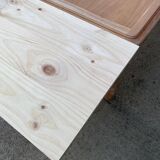 Renovated extendable farmhouse table in solid raw cherry wood 265cm