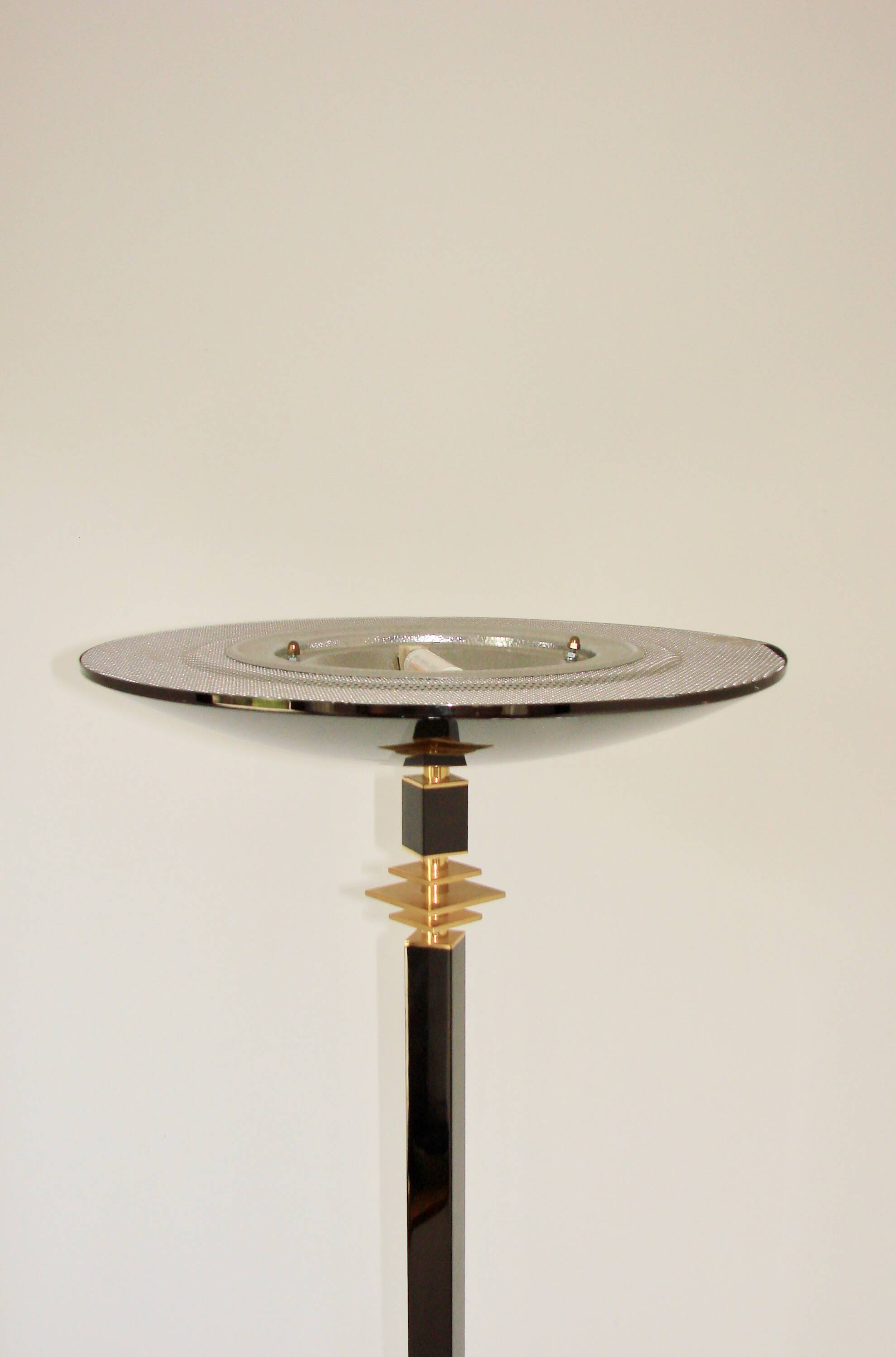 Modern floor lamp, 1980s, brass and metal – vintage