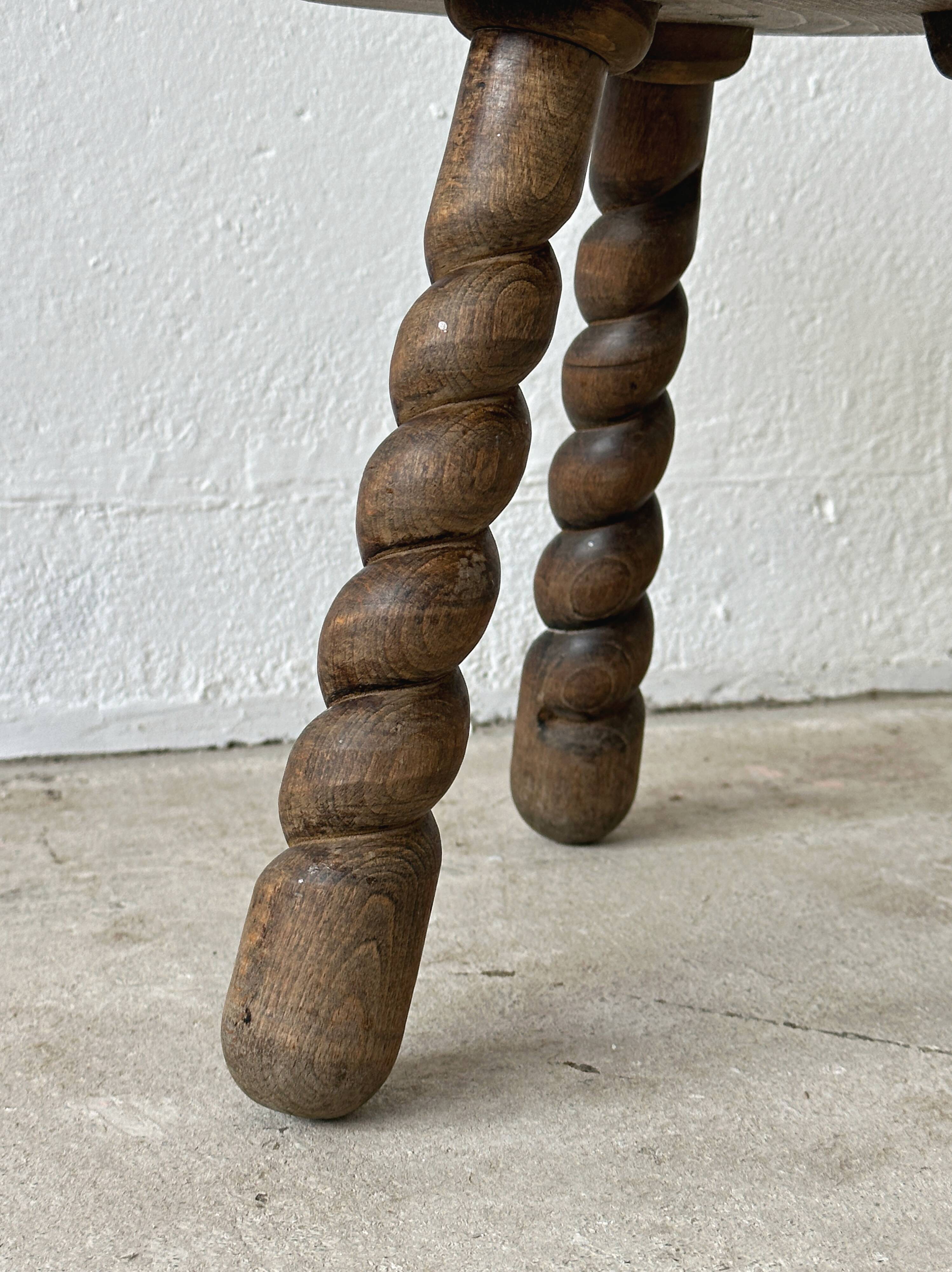 Antique wooden tripod stool