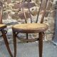 pair of Fischel Thonet Nr 18 curved wood bistro chairs