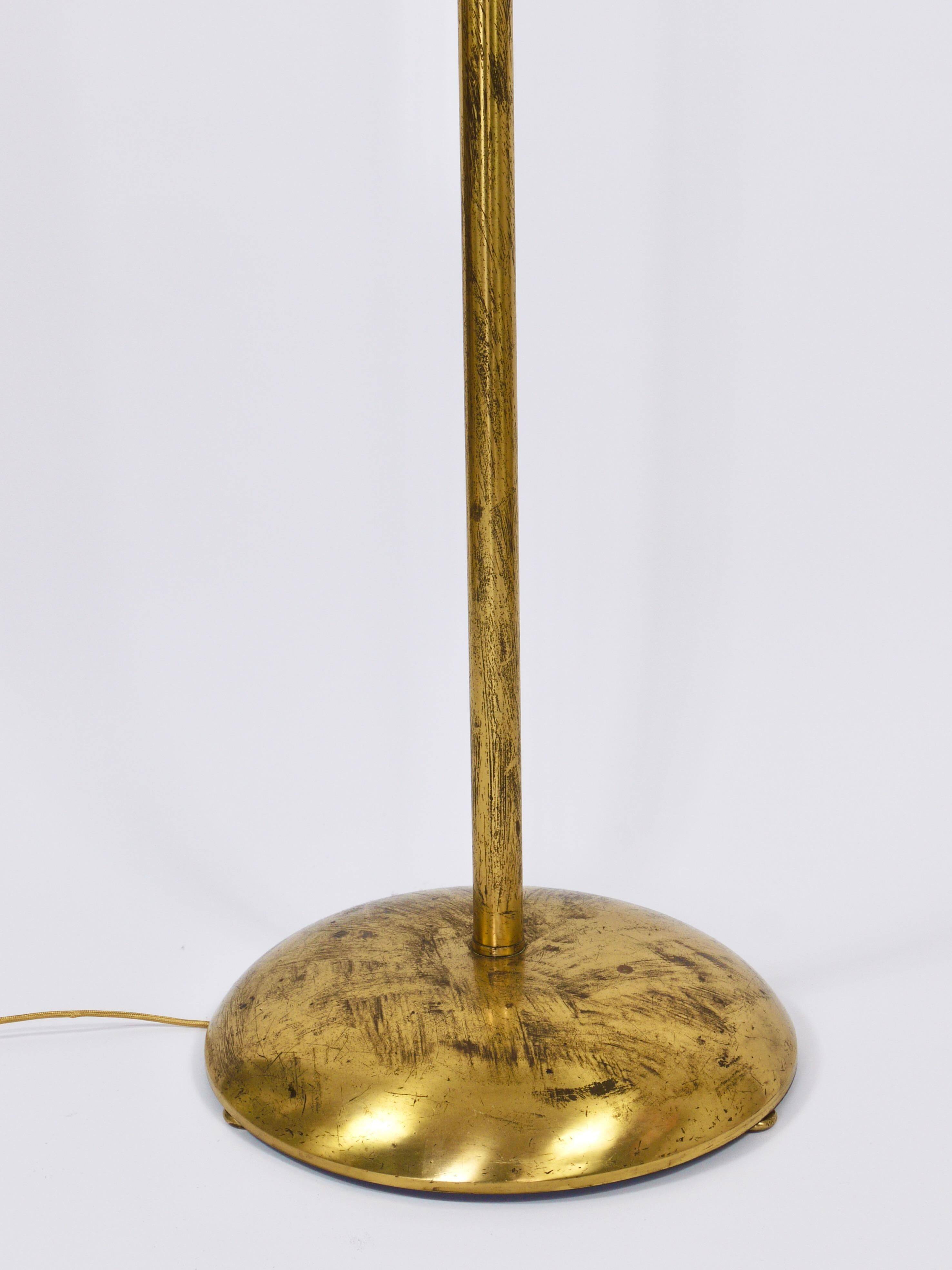 Bakalowits floor lamp from Vienna in solid brass with a glass handle, Austria, 1950s.