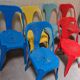 Suite de 6 Chaises style Tolix Multicolores  Design industriel