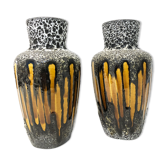 Paire vases West Germany ocre, 1970