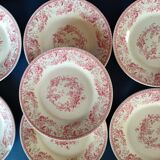 7 assiettes à dessert de la faïencerie Gien