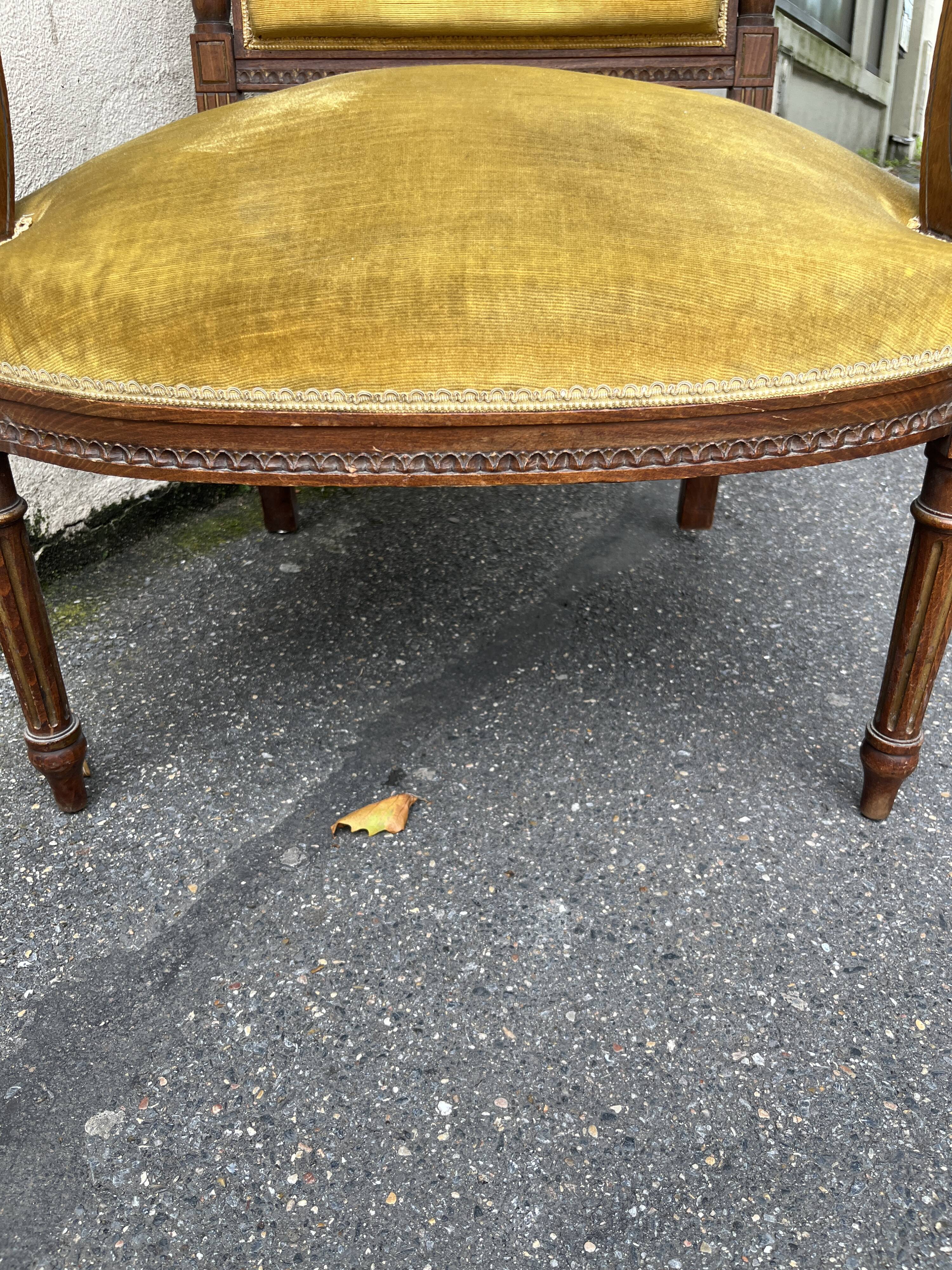 Louis XVI style oak chair
