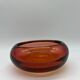 Vintage Murano glass bowl, Coffee table accent , Bookcase, vibrant deep orange