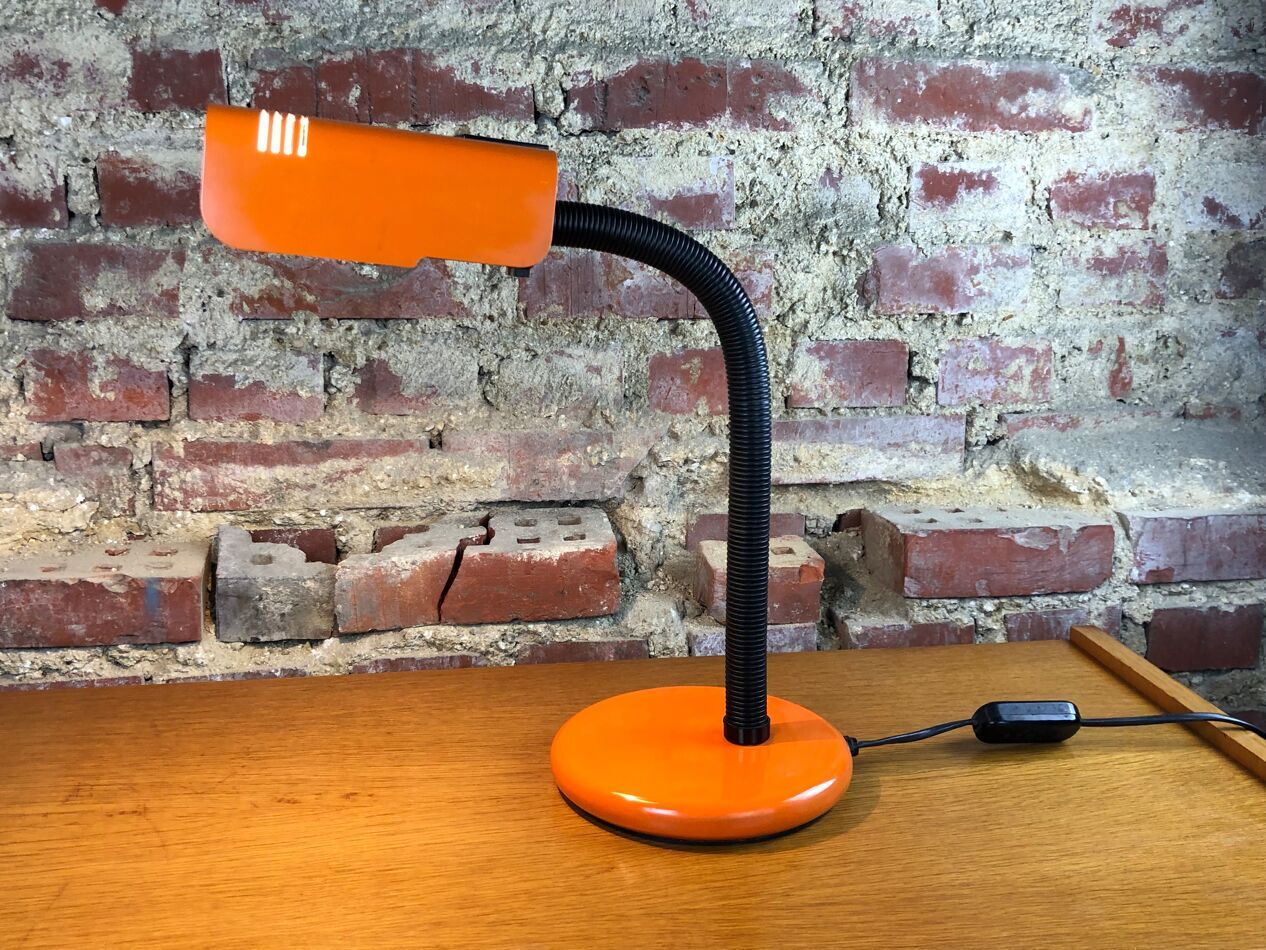 Orange desk lamp targetti, 1970