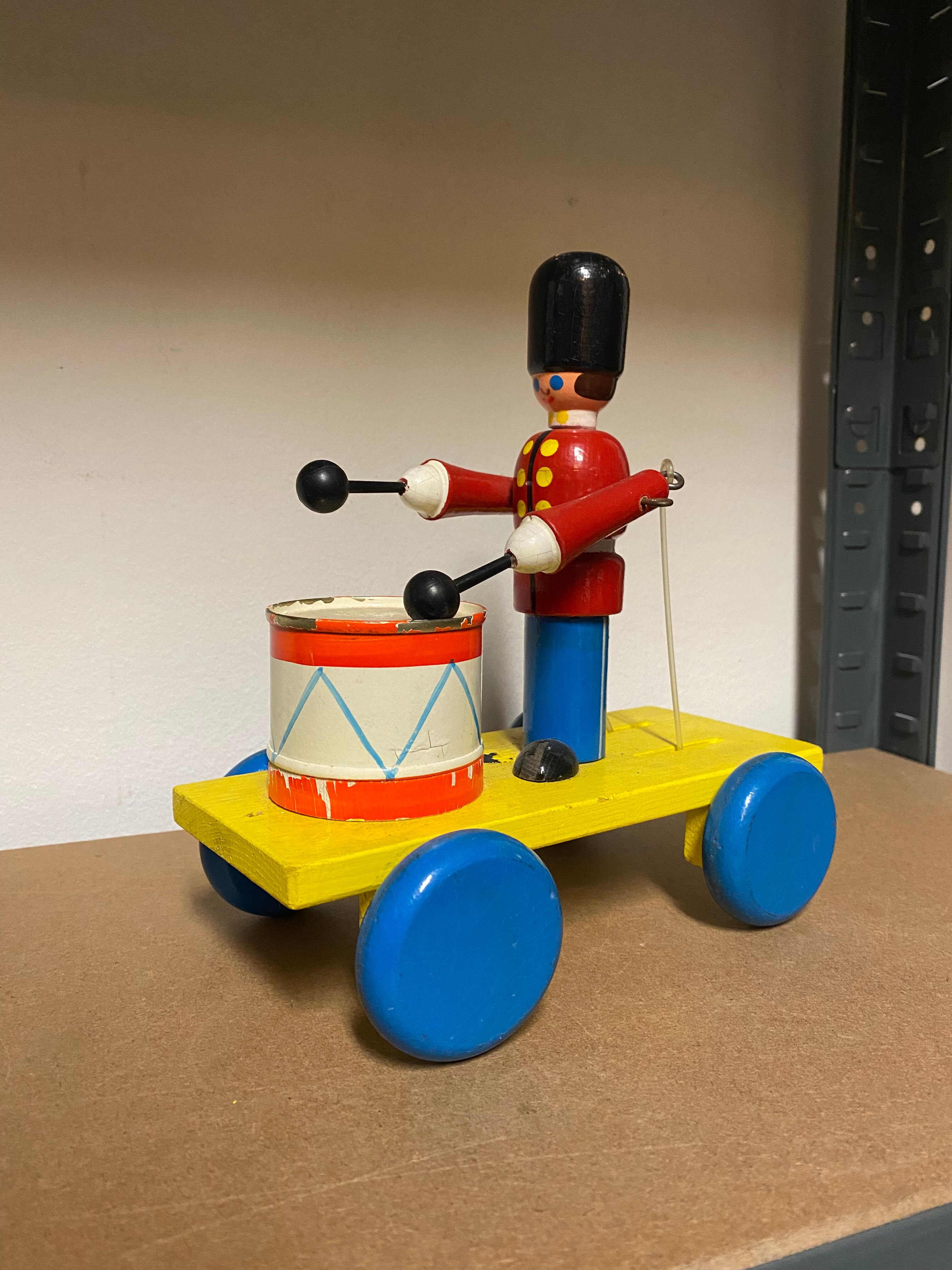 Old wooden toy to pull